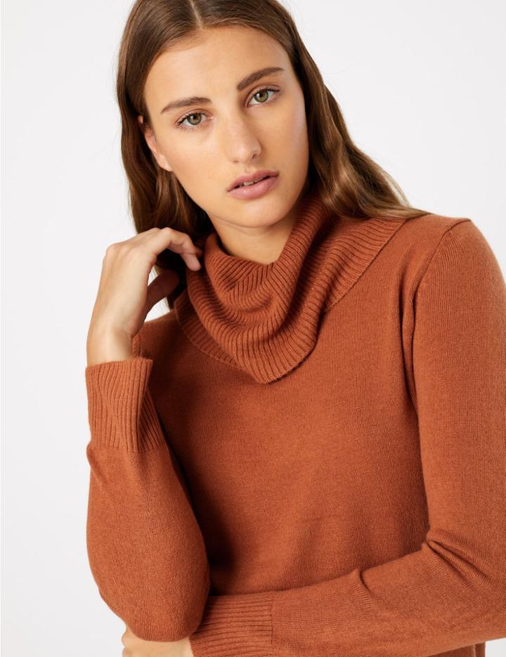 Marks & Spencer Cashmilon&trade; Cowl Neck Jumper Tan