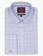 Marks & Spencer Pure Cotton Tailored Fit Shirt Lilac Mix