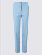 Marks & Spencer Cotton Blend Trousers Azure Blue