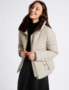 Marks & Spencer Padded Down & Feather Jacket With Stormwear&trade; Ivory