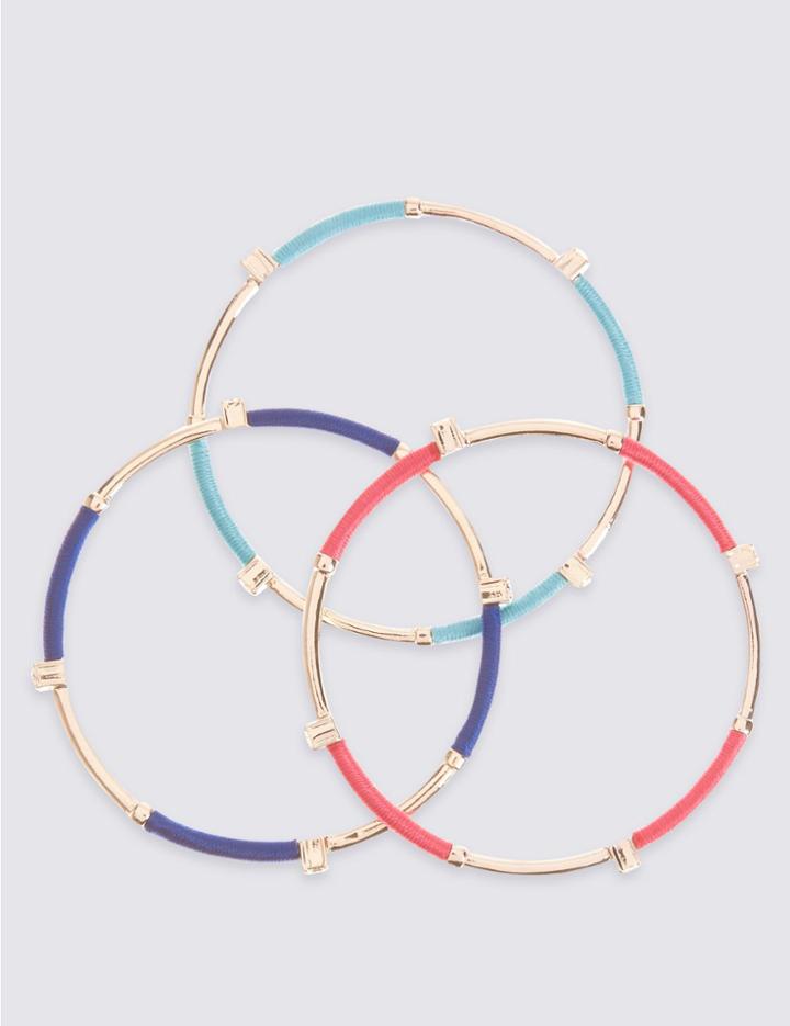 Marks & Spencer Colour Block Woven Bracelets Multi/brights