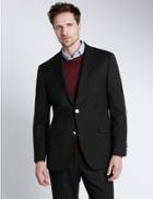 Marks & Spencer Performance Wool Blend 2 Button Blazer With Odegon&trade; Black