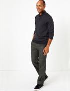 Marks & Spencer Wool Blend Checked Trousers Grey Mix