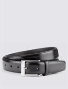 Marks & Spencer Coated Leather Active Waistband Expander Belt Black