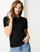 Marks & Spencer Textured Round Neck Short Sleeve T-shirt Black