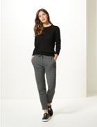 Marks & Spencer Checked Slim Leg Trousers Charcoal