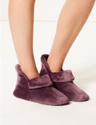 Marks & Spencer Turned Down Slipper Boots Purple