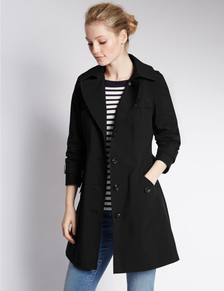 Marks & Spencer Belted Trench With Stormwear&trade; Black