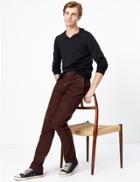 Marks & Spencer Slim Corduroy Chinos Burgundy