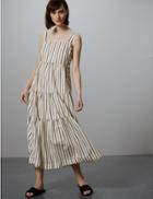 Marks & Spencer Striped Relaxed Maxi Dress Oatmeal Mix