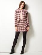 Marks & Spencer Checked Open Front Blazer Pink Mix