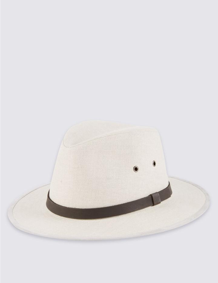 Marks & Spencer Pure Linen Cool & Fresh™ Ambassador Hat Oatmeal