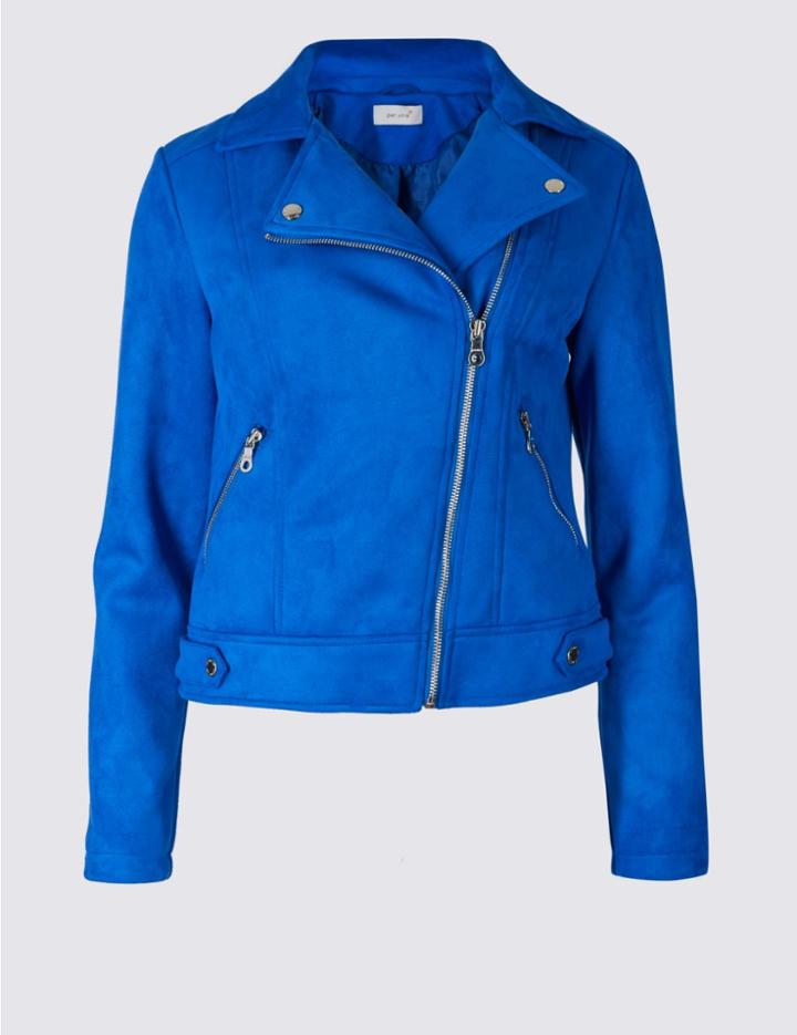Marks & Spencer Cross Zip Biker Jacket Blue