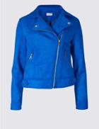 Marks & Spencer Cross Zip Biker Jacket Blue