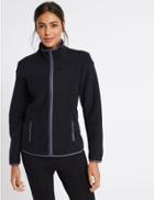 Marks & Spencer Panel Detail Fleece Jacket Black Mix