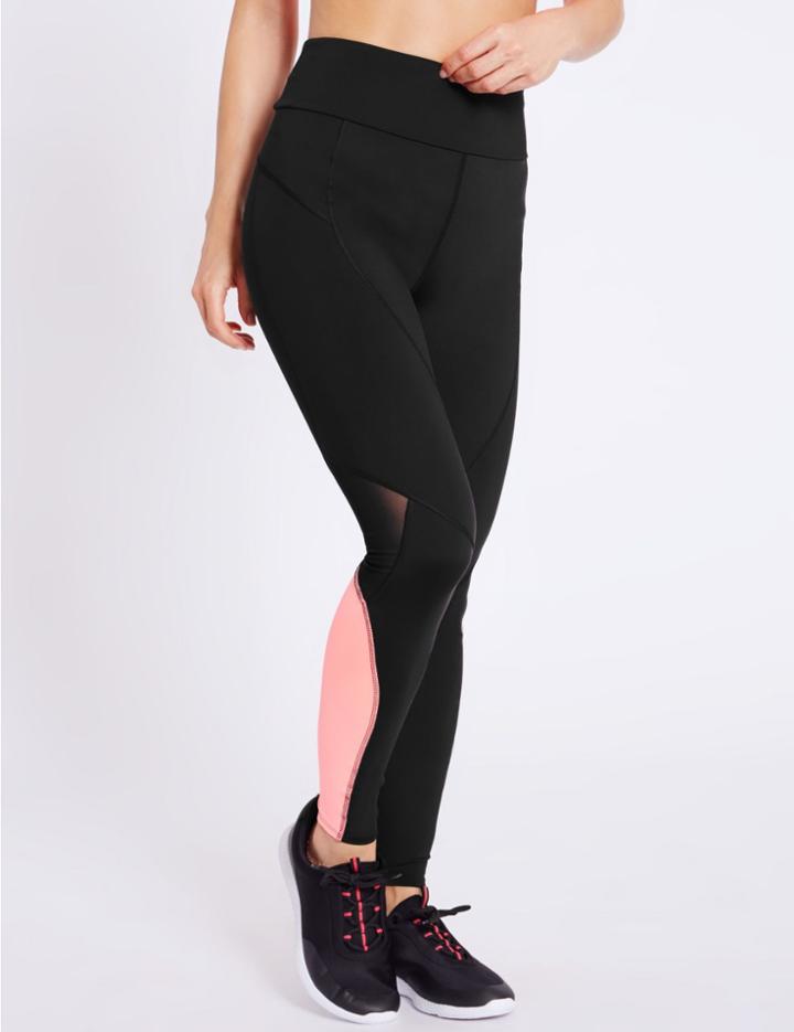 Marks & Spencer Sculpt Colour Block Leggings Very Pink