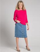 Marks & Spencer Pure Cotton Crochet Texture Knit Jumper Raspberry