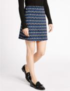 Marks & Spencer Textured Bodycon Skirt Blue Mix