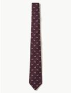 Marks & Spencer Wool Blend Beagle Tie Aubergine Mix