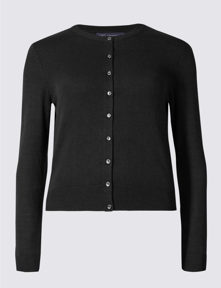 Marks & Spencer Petite Button Through Cardigan Black