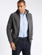 Marks & Spencer Pure Cotton Textured Cardigan Charcoal Mix