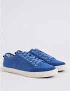 Marks & Spencer Canvas Lace-up Pump Shoes Azure Blue