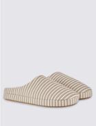 Marks & Spencer Striped Mule Slippers Natural Mix
