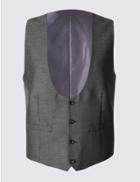 Marks & Spencer Grey Textured Tailored Fit Waistcoat Grey
