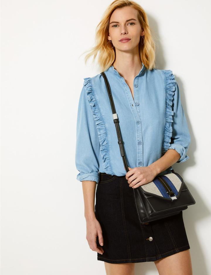 Marks & Spencer Contrast Cross Body Bag Navy
