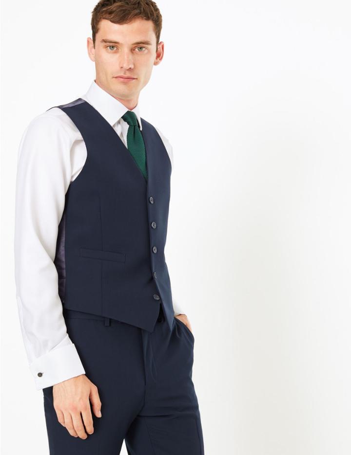 Marks & Spencer The Ultimate Slim Fit Waistcoat Navy