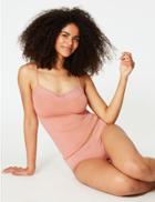 Marks & Spencer Lace Neck Strappy Vest With Cool Comfort&trade; Dark Pink