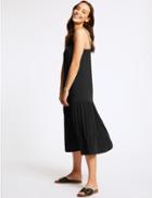 Marks & Spencer Tiered Slip Midi Dress Black