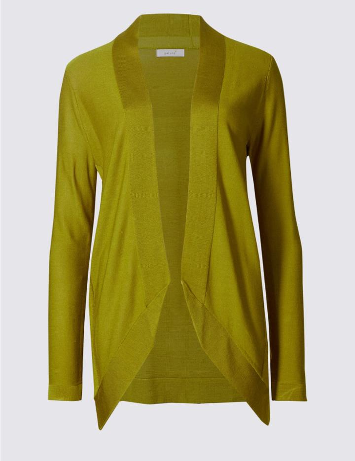 Marks & Spencer Open Front Long Sleeve Cardigan Bronze