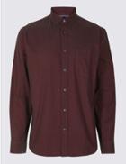Marks & Spencer Pure Cotton Plain Oxford Shirt Aubergine