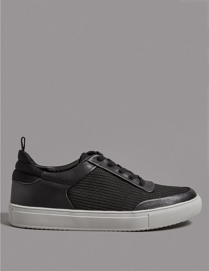 Marks & Spencer Smart Mesh Lace-up Trainers Black Mix