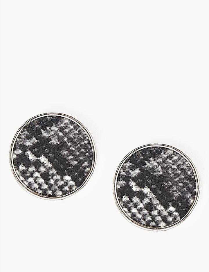 Marks & Spencer Button Stud Earrings Grey Mix