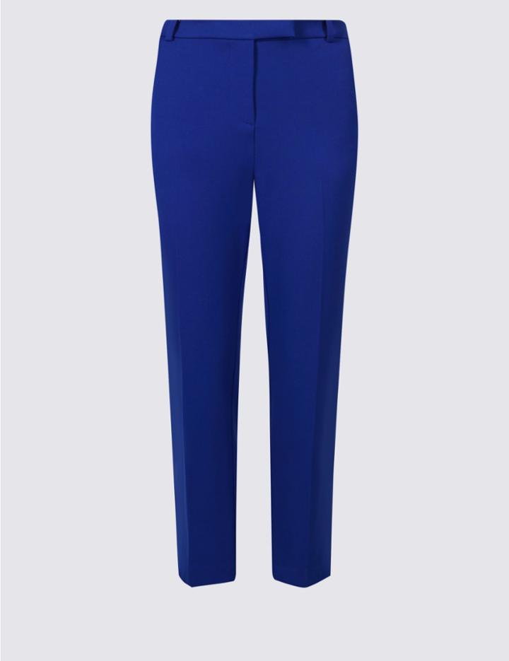 Marks & Spencer Petite Ankle Grazer Slim Leg Trousers Cobalt
