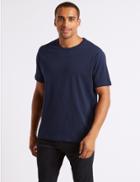 Marks & Spencer 2 Pack Pure Cotton Crew Neck T-shirts White/navy