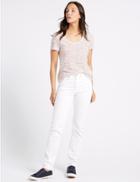 Marks & Spencer Mid Rise Straight Leg Jeans Soft White