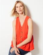 Marks & Spencer Button Detailed Blouse Light Coral