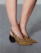 Marks & Spencer Suede Animal Print Slingback Court Shoes Brown Mix