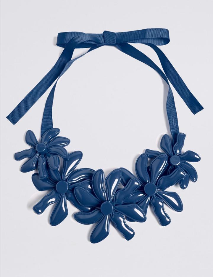 Marks & Spencer Abstract Flower Collar Necklace Blue
