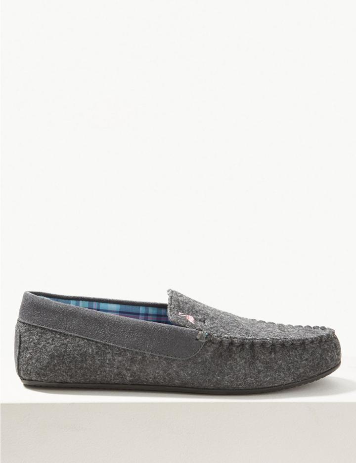 Marks & Spencer Slip-on Moccasin Slippers Grey Mix