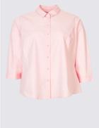 Marks & Spencer Curve Long Sleeve Shirt Pink