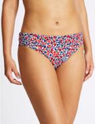 Marks & Spencer Ditsy Floral Print Roll Top Hipster Bottoms Red Mix