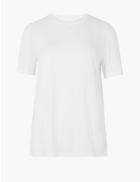 Marks & Spencer Relaxed Fit Slub T-shirt White