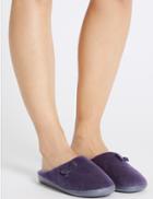 Marks & Spencer Spotted Bow Mule Slippers Purple