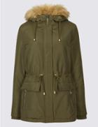 Marks & Spencer Drawstring Waist Parka With Stormwear&trade; Khaki