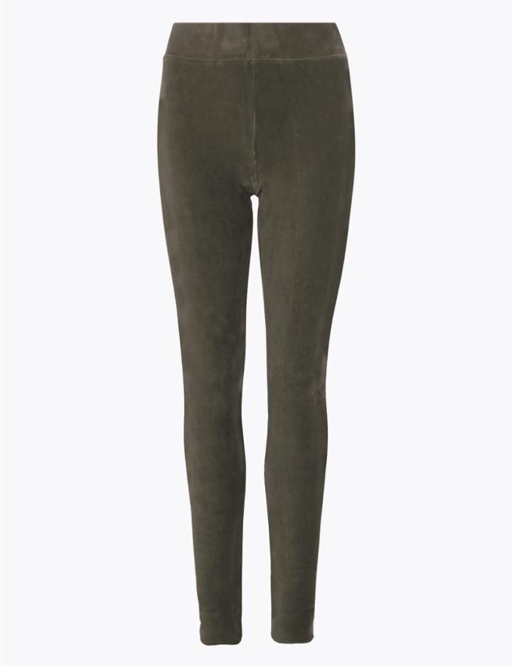 Marks & Spencer Corduroy Slim Fit Ankle Grazer Leggings Grey