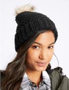 Marks & Spencer Fur Bobble Winter Hat Black